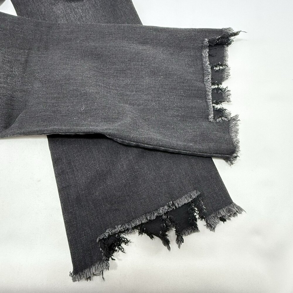 Special A Flare Jeans Women Size 1 W26 Black Distressed Raw Fringe Frayed Boho - Picture 7 of 12
